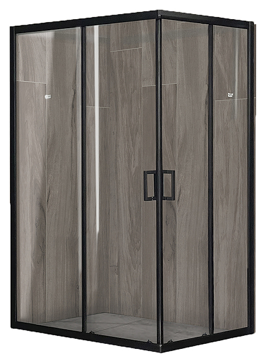 Уголок душевой Royal Bath RB HPD-T-BL 100x80x185 см, прозрачное, чёрный профиль
