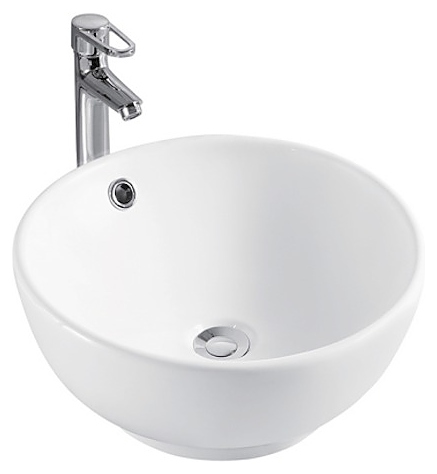 Раковина накладная Mira MR-6016 38х38 см, без отв. под смеситель, с переливом, керамика