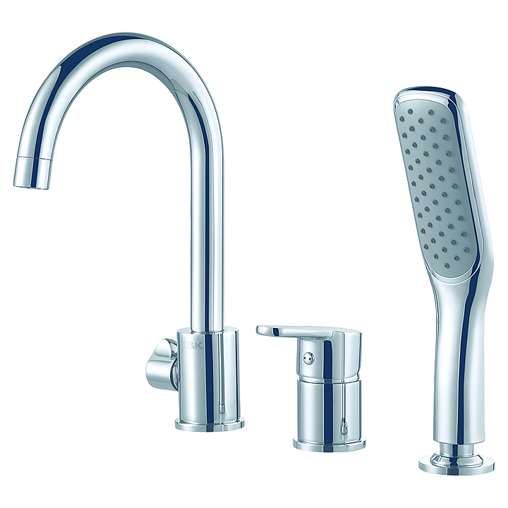 Смеситель встраиваемый на борт ванны D&K Rhein Marx DA1394901 на 3 отверстия, хром