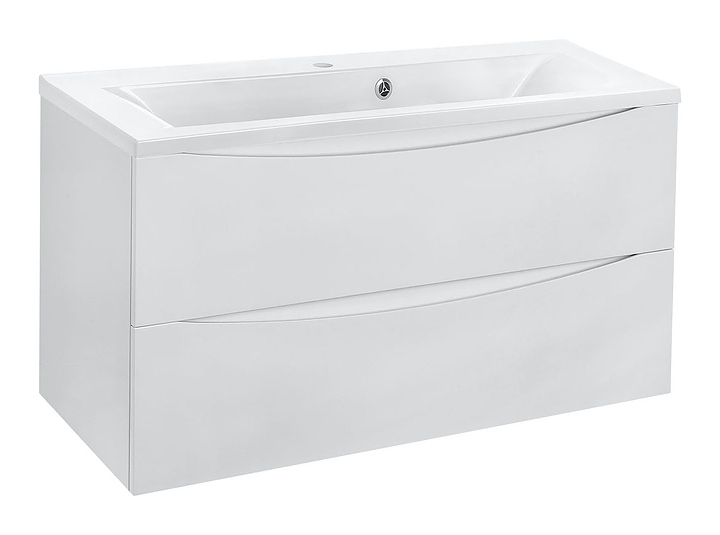 Тумба под раковину Vincea Mia 900 G.White 89х44,3 см, подвесная, белая глянцевая