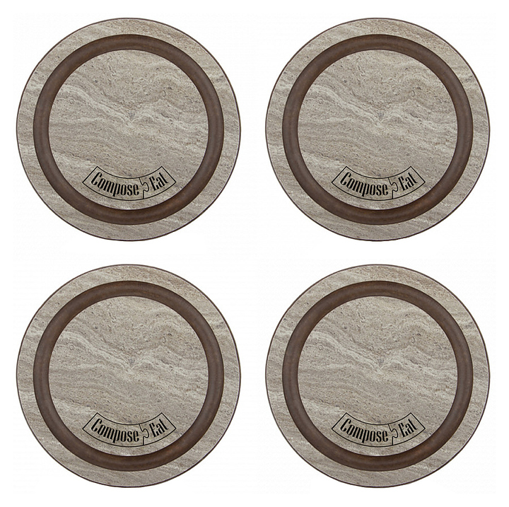 Набор подставок под кружку ComposeEat Бирдекель Fashion NBD4950406KL6 95 мм, травертин капучино