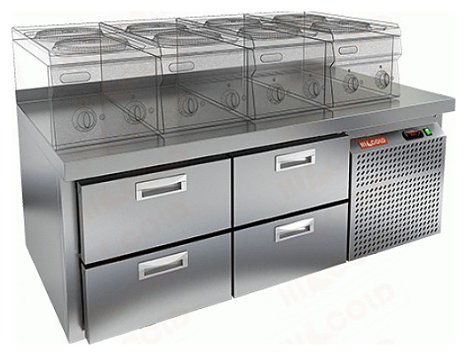 Стол морозильный HICOLD GN 22/BT LT SH с бортом