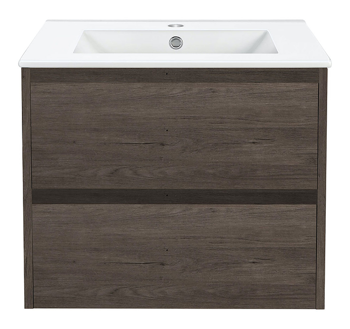 Тумба под раковину Vincea Gio 600 R.Oak 60х46 см, подвесная, темный дуб