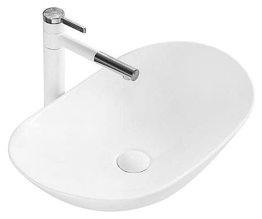 Раковина накладная Mira MR-6236 62х36 см, без отв. под смеситель, керамика