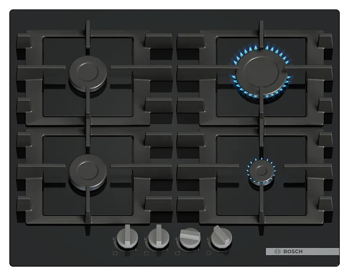 Варочная панель газовая Bosch PNP6B6K40 черное стекло