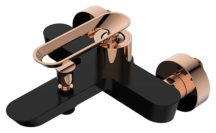 Смеситель для ванны с душем Bien Hermes BB01009406 черный, розовое золото