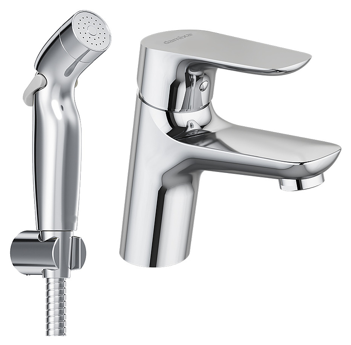 Смеситель для раковины Damixa Origin Bit 770300000 с гигиеническим душем, хром