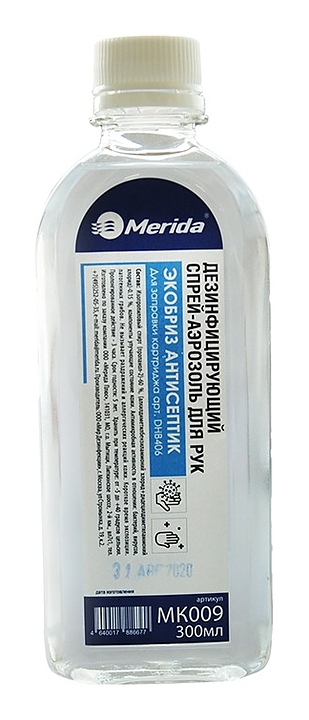 Спрей-аэрозоль дезинфицирующий для рук Merida ЭКОБРИЗ MK009, 300 мл