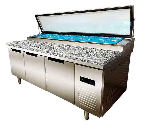 Стол холодильный для пиццы CLSY Saladetta 200 камень, 610 л нержавеющая сталь