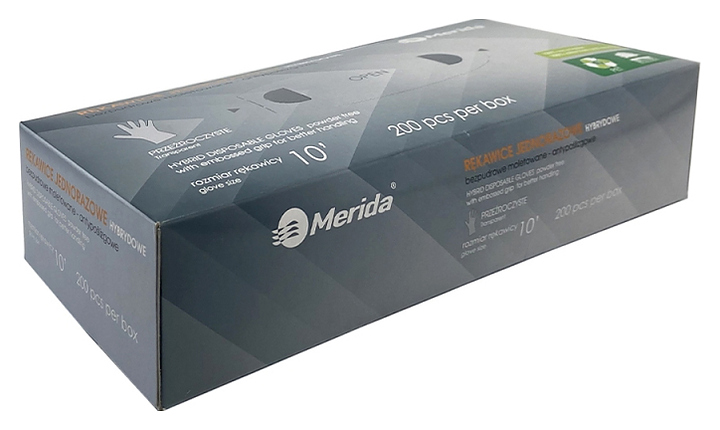 Перчатки из термопластэластомера Merida неопудренные, прозрачные