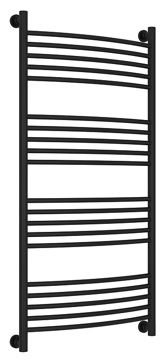 Полотенцесушитель водяной Сунержа Богема+ 120x60 см с выгнутой перемычкой, матовый черный