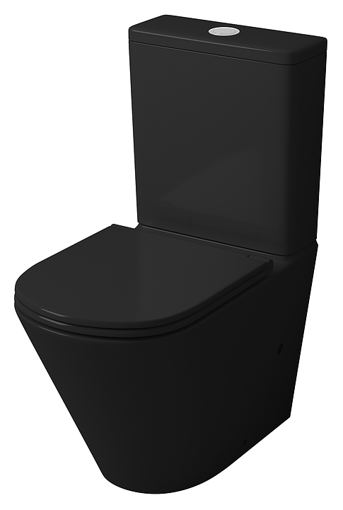 Унитаз-компакт с бачком Grossman GR-4450BMS с тонким сиденьем, черный матовый