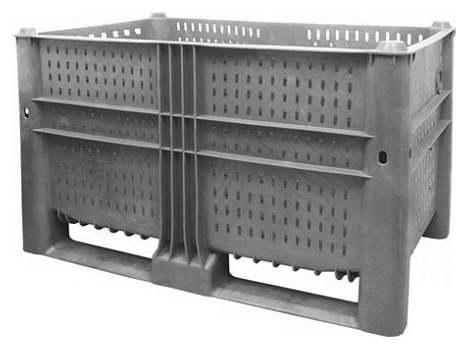 Контейнер ТАРА.РУ 10-080 1200х800х740 мм (перфорированный на полозьях) серый