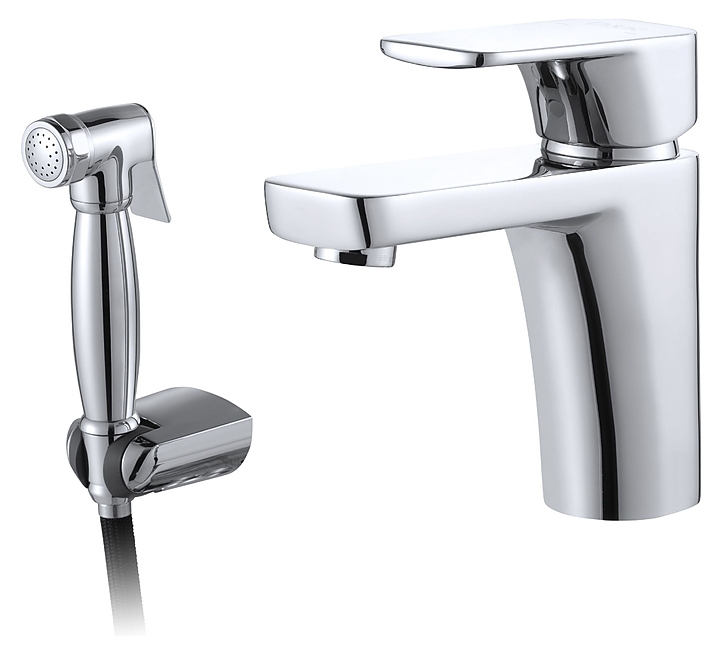Смеситель для раковины D&K Berlin Freie DA1432601 с гигиеническим душем, хром