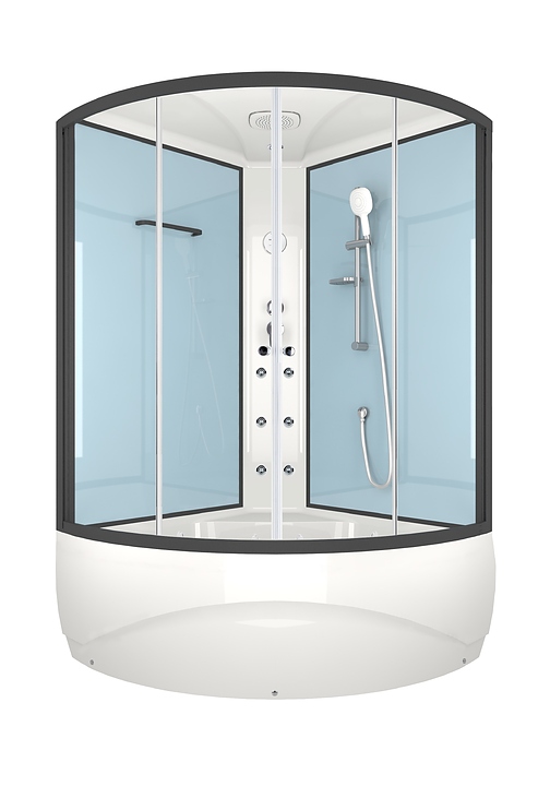 Душевая кабина с гидромассажем и блоком управления Domani-Spa Vitality high DS01V1212HDbCl10 120х120 см