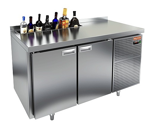 ОХЛАЖДАЕМЫЙ СТОЛ С ВАННОЙ ДЛЯ ЛЬДА ПОД БУТЫЛКИ HICOLD BR1-11/SN