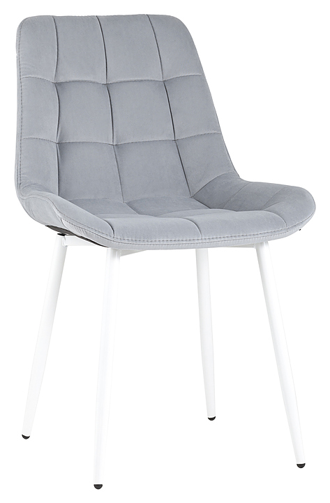 Стул Stool Group Флекс велюр светло-серый белые ножки