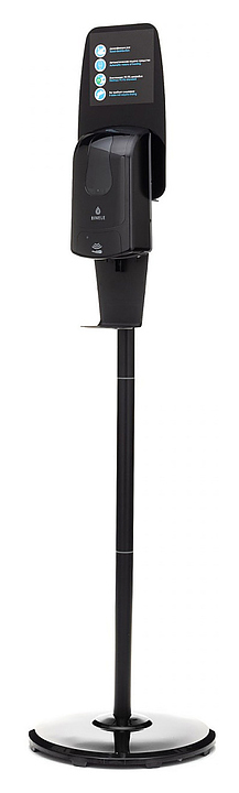 Мобильная стойка для дезинфекции рук Merida ONE с сенсорным наливным диспенсером, черная