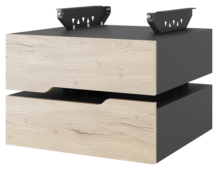 Тумба подвесная КОБОР T-2 black/natural