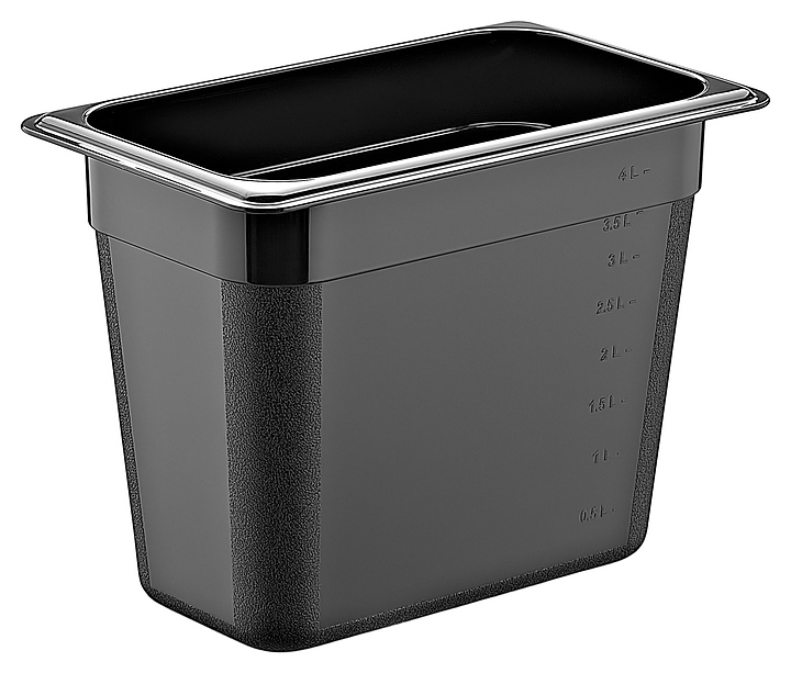 Гастроемкость Gastroplast GNPP-14200/B GN 1/4-200 (265х162х200) 4,5 л полипропилен черная