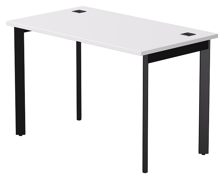 Стол офисный Everprof EVO 1180х670х755 мм (ЛДСП / металл) опоры 45гр, белый / черный