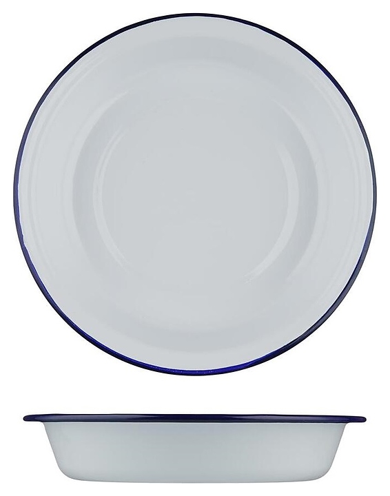 Салатник Sunnex CEP9086 Blue Rim 700 мл d=21 см h=3,9 см (эмалированная сталь)