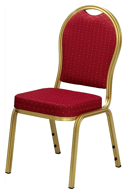 Стул банкетный IFDG D-024 золото / ткань красная