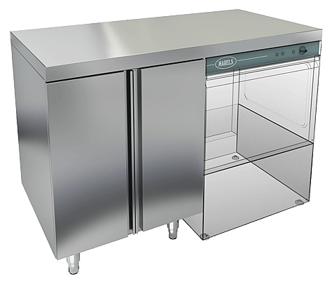 Стол под посудомоечную машину HICOLD НБМСЗКП-12/7П с правым крылом