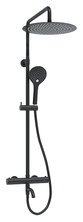 Душевая система с термостатическим смесителем Wasserkraft A288.160.078.BM Thermo черный soft-touch