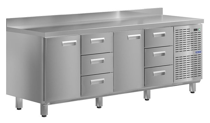 Стол холодильный KAYMAN КСХ-1313/70 (2 двери, 6 ящиков)