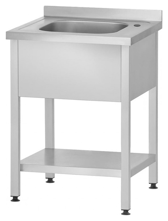 Ванна моечная Mecon Profi Inox ВМЦп 600х600х860 мм (1 м/о 400х400х250 мм) ножка профильная