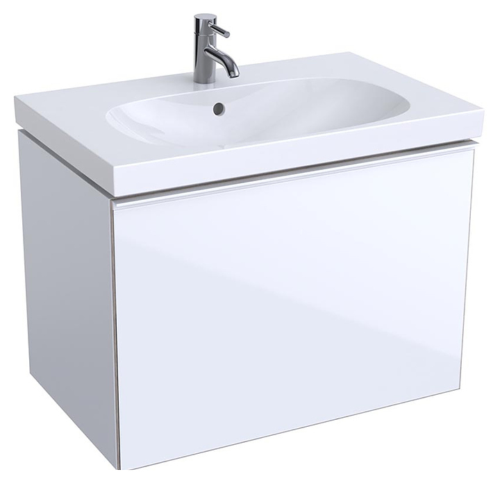 Тумба с раковиной Geberit Keramag Acanto 500.641.01.2+500.611.01.2 74 см