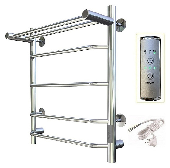 Полотенцесушитель электрический с полочкой Тругор Браво Пэк сп 3 П 60х50 см, хром