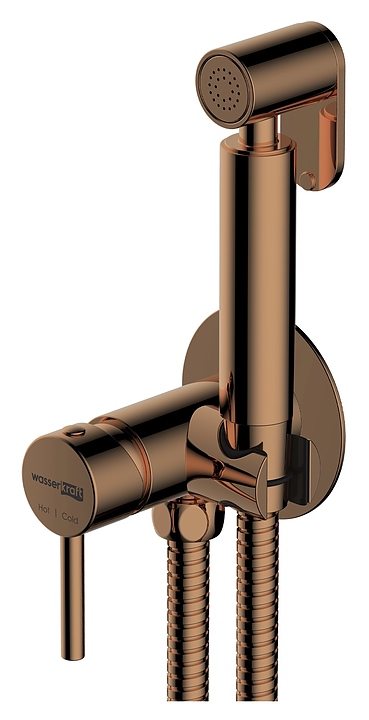 Душ гигиенический встраиваемый Wasserkraft A70938 шланг 120 см, розовое золото