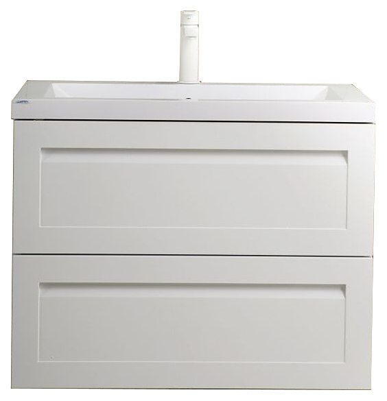 Тумба под раковину Art&Max AM-Platino-750-2C-SO-BL эмаль белый глянец