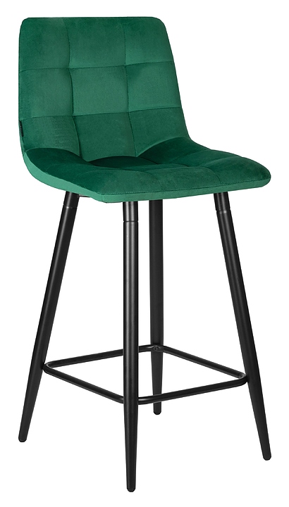 Стул полубарный DOBRIN 8078-1-LML OLIVIA (черные ножки, зеленый велюр)