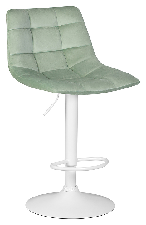 Стул барный DOBRIN 5017_WhiteBase-LM TAILOR WHITE (пудрово-мятный велюр, белый металл)