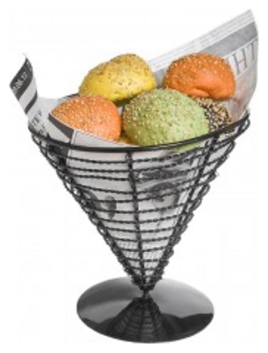 Корзинка для подачи P.L. Proff Cuisine 161.39 Конус d=18 см h=17,5 см (металл) черная