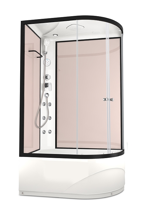 Душевая кабина с гидромассажем и блоком управления Domani-Spa Delight 128 high R DS01D128RHPcCl10 120х80 см