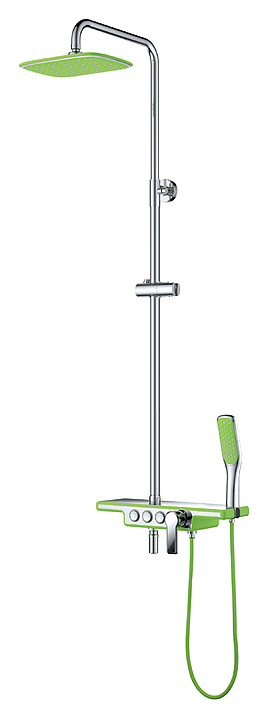 Душевая система D&K Berlin Humboldt DA1443712B13 с изливом, зеленый, хром