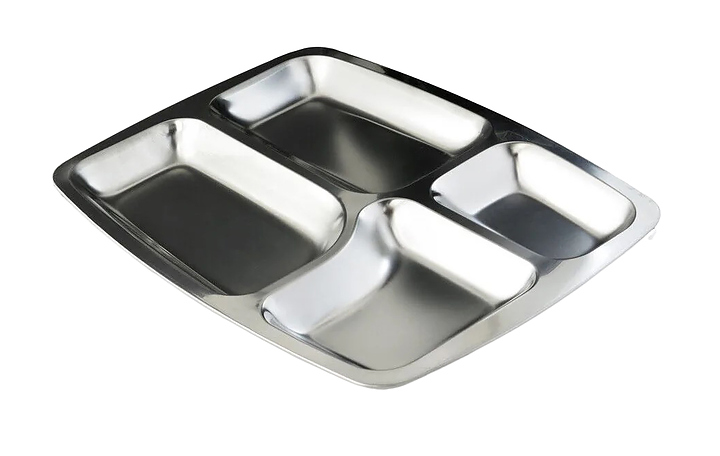Поднос секционный Restopit рп623 35х26х2,4 см 4 секции (нерж.сталь)