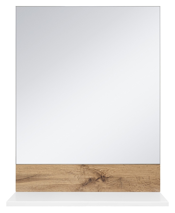 Зеркало Misty Адриана-55 45х72,4 см с полочкой, белое, светлое дерево