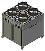 Плита газовая Вулкан KSB04 8875 WOK