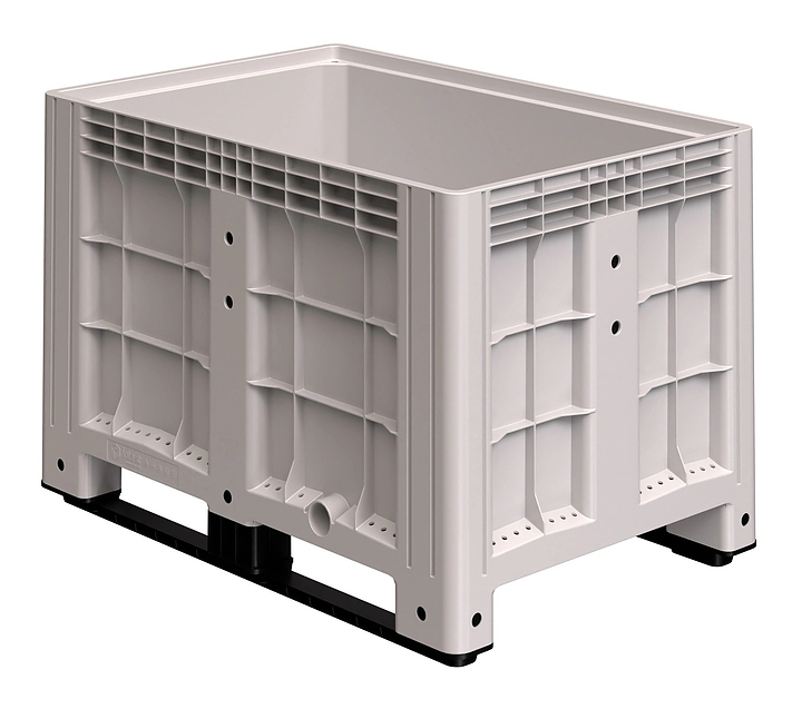 Контейнер iPlast iBOX 11.602 1200х800х800 мм на полозьях, сплошной, светло-серый