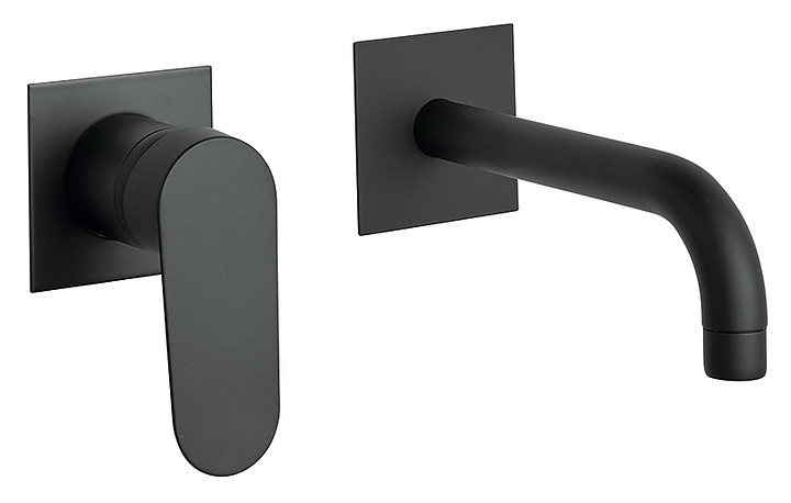 Смеситель для раковины встраиваемый настенный Fiore Kevon Black Matt 81NN7527 черный