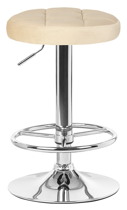 Табурет барный DOBRIN 5008-LM BRUNO (бежевый велюр, хром)