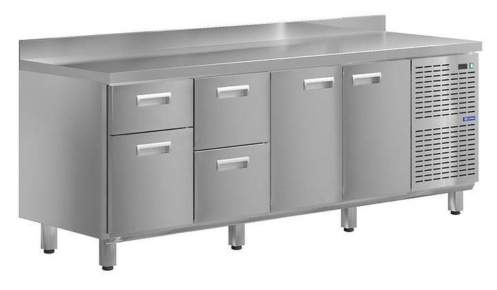 Стол холодильный KAYMAN КСХ-4211/70 (2 двери, 4 ящика)