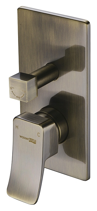 Смеситель для ванны с душем встраиваемый Wasserkraft Exter 1641 светлая бронза