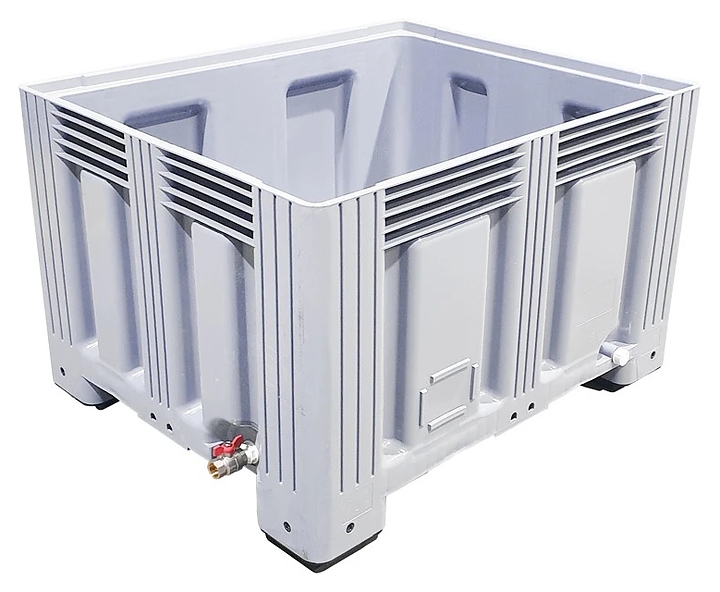 Контейнер ТАРА.РУ TR-Box 1210 S (758) КШ 1200х1000х758 мм (сплошной на ножках) с шаровым краном 1