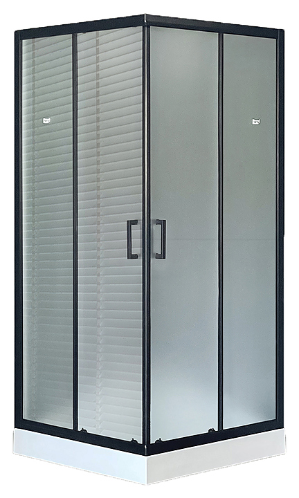 Уголок душевой Royal Bath RB 90HP-C-BL 90х90х200 см, матовое, чёрный профиль